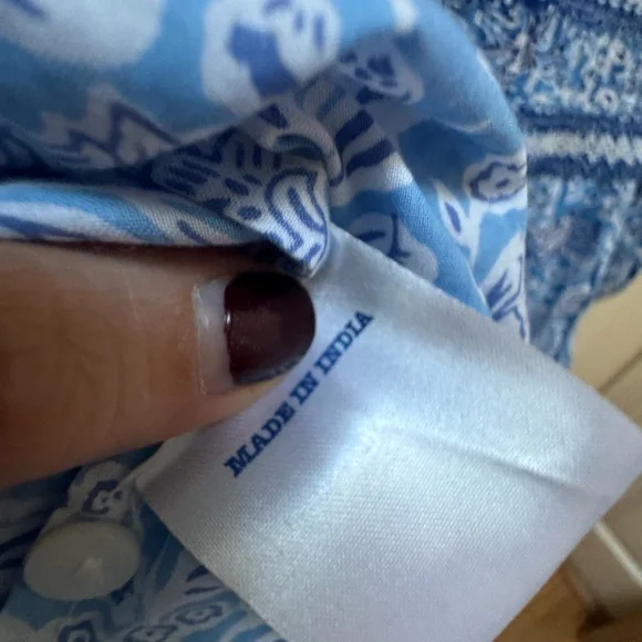 Tuckernuck Pink City Prints Isabel Ornate Sky Blue Smocked Midi Dress - Picture 16 of 16